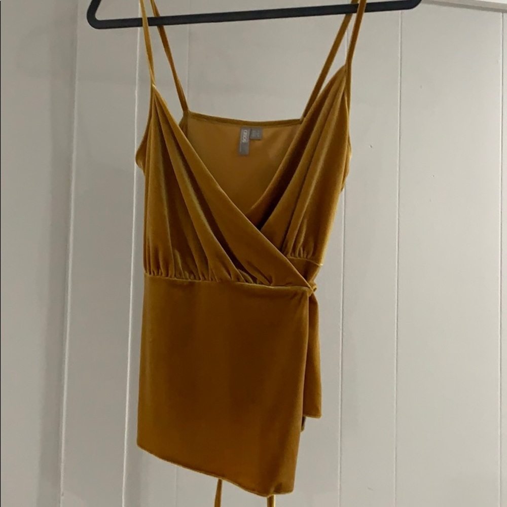 ASOS mustard velvet kimono tank